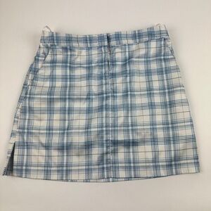 Izod Perform Athletic Skirt Womens Size 8 Blue White Plaid